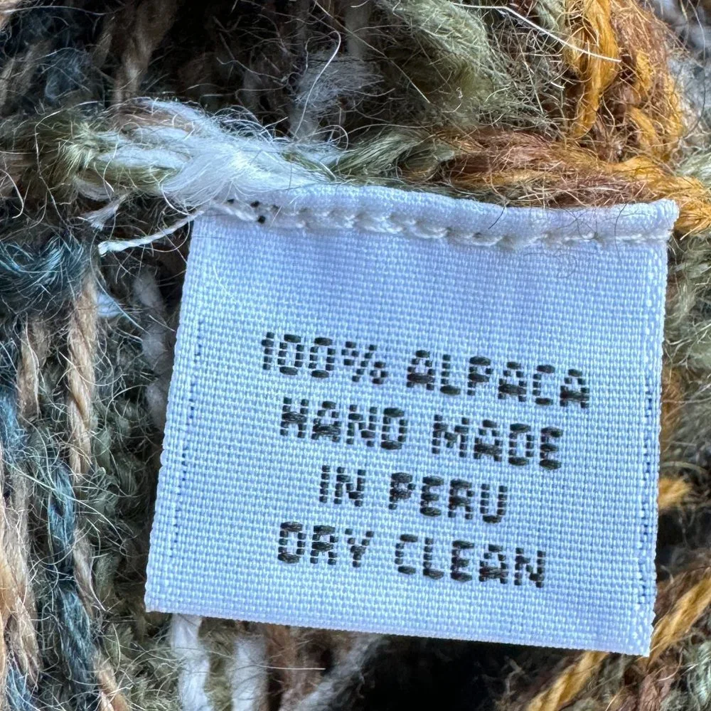 The Alpaca Connection Peru Handmade Stripped Button Front Cardigan Pockets - Picture 16 of 16